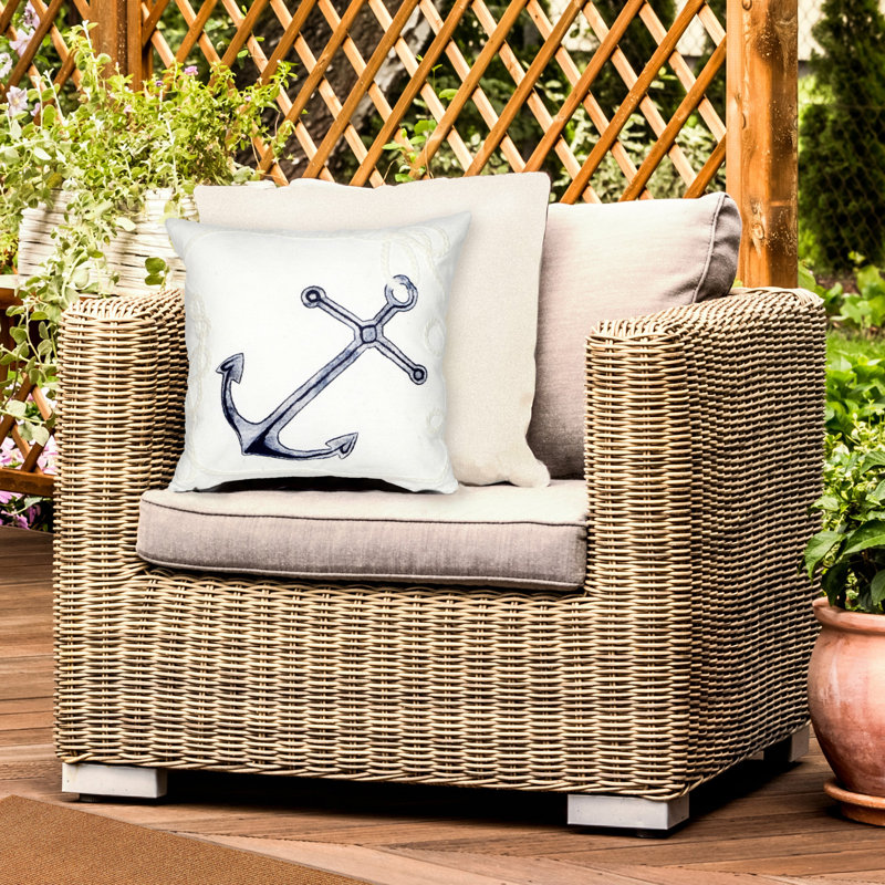 Vision II Marina Outdoor Square Pillow Cover & Insert, White