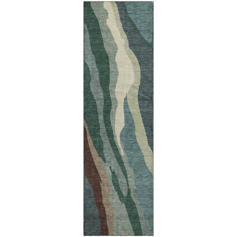 Premium Machine Washable Cossette AMF1047 Waves Rug, Runner 2'3" x 7'6"