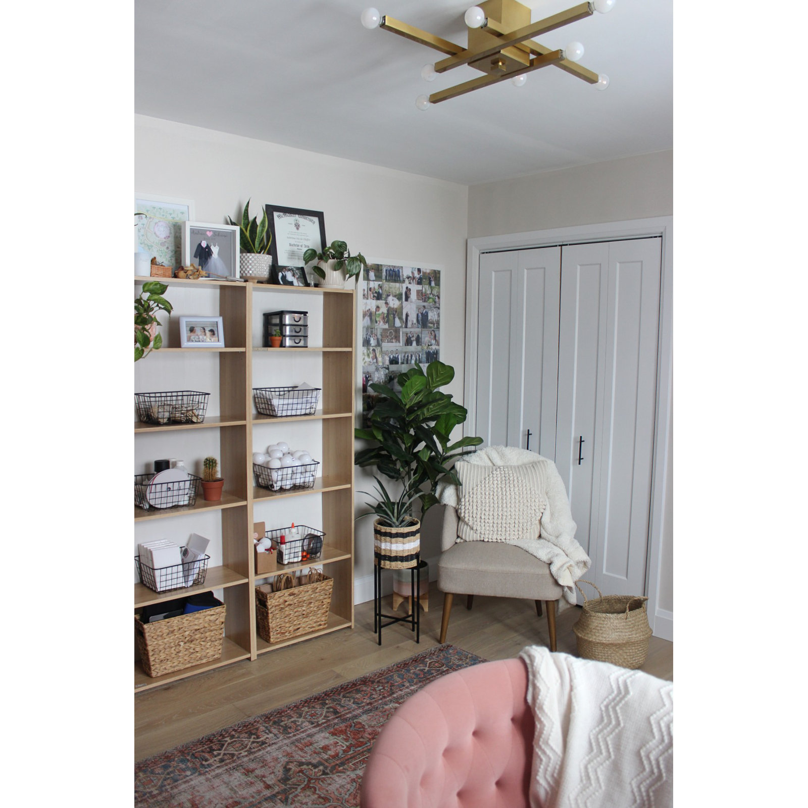 Peary 8 Light Flush Mount, Aged Brass