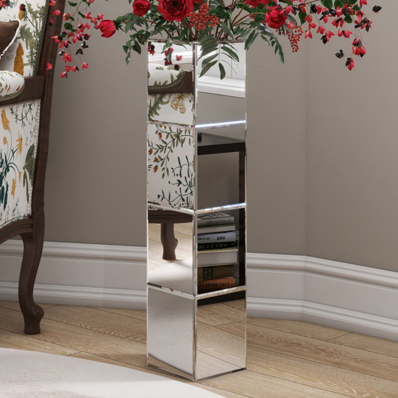 70cm Handmade Mirrored Glass Floor Vase