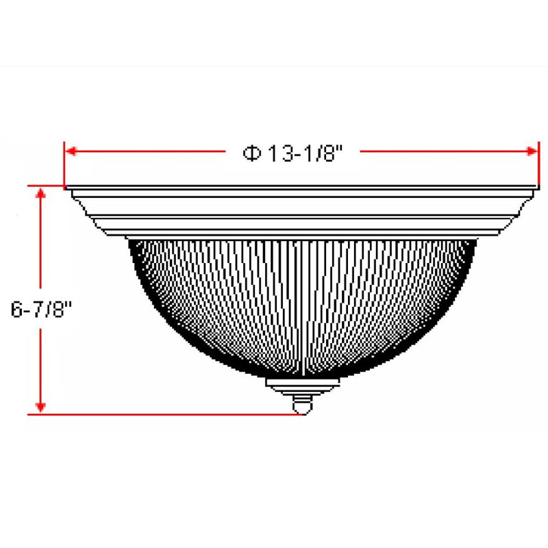 Plafonnier encastré 2 lumières Guildford, H 6,88 po x l 13,13 po, Laiton poli
