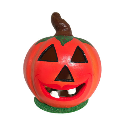 Home Imports Emporium Paper Mache Pumpkin With Leaves Fall Decor