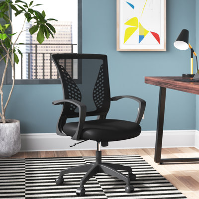 Fauteuil de bureau ergonomique à hauteur réglable et pivotant avec accoudoir lombaire pour bureau personnel