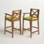 Tabouret de bar avec coussin en teck de 28,5 po Zaryiah-1452008611