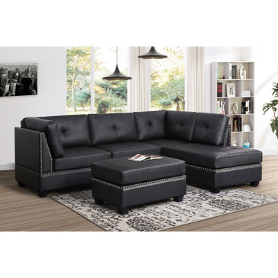 Dzeneta 2 - Piece Vegan Leather Chaise Sectional -  Latitude RunÂ®, 69FE582BBC1C40839B22662558AAA2C9