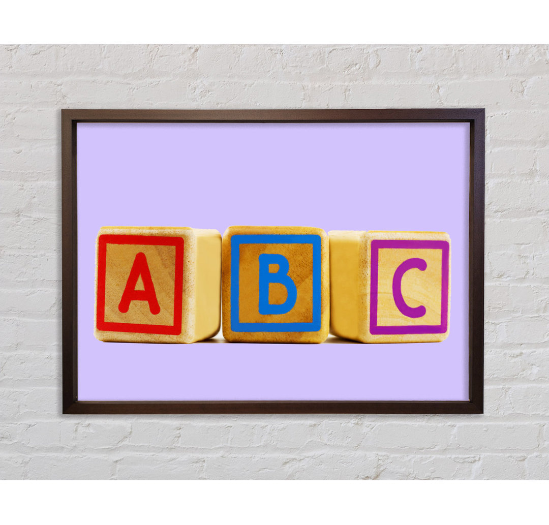 Three Alphabet Blocks Lilac - Einzelne Bilderrahmen Kunstdrucke auf Leinwand