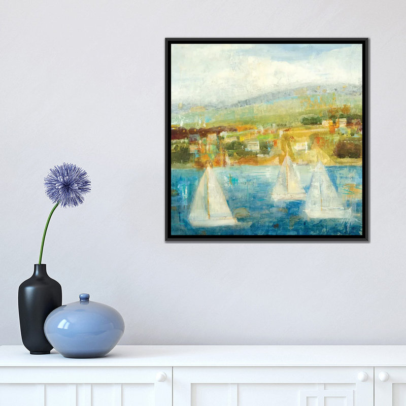 « brisk vents », impression sur toile, H 18 po x l 18 po x P 1,5 po, Toile avec cadre noir, Pas de tapis