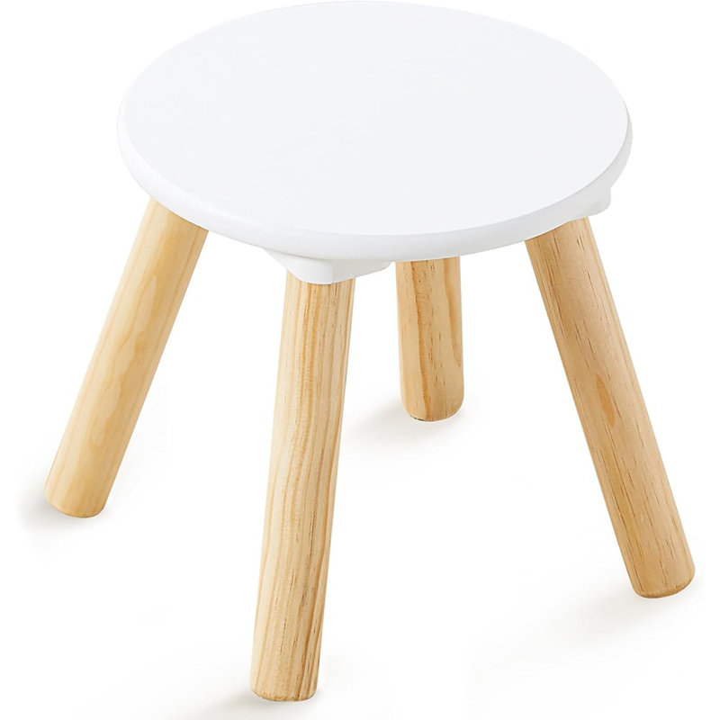 Wooden Step Stool For Kids, Children's Stool Perfect Matched Sensory Table, 9 Inch Sturdy Sitting Stool With Assembled Four-legged, 1 Pack
