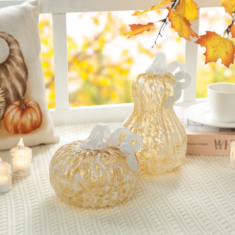 Gourde en verre d'automne 8,5 po, Or