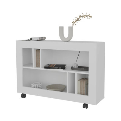 Console Table Cart, 5 Shelves, 4 Casters