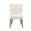 Chaise rembourrée avec dossier à oreilles - Crème, bois massif, assise de 22 po de largeur crème, pieds en bois, hauteur de l'ensemble de 27 po