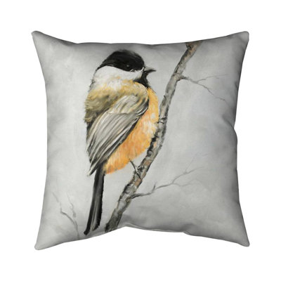 Small coal tit - 20"x20" Throw pillow cover - Poly twill - Print on demand