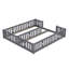 Solid Wood Montessori Floor Bed With Star Guardrails, For Two 90X200cm European Single Beds, Twin Kids Playpen Bed-140517637-140977974