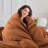 NEXHOME PRO Terracotta Burnt Orange Duvet Cover Set Queen Size Linen Textured Organic Natural 100% Washed Cotton Duvet Cover Caramel 3 Pieces Bedding Set with Zipper Closure Soft (No Comforter)-117045071-117045078