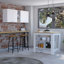 Ensemble de cuisine 7 pièces 4 portes 4 pièces, armoire murale supérieure et îlot de cuisine