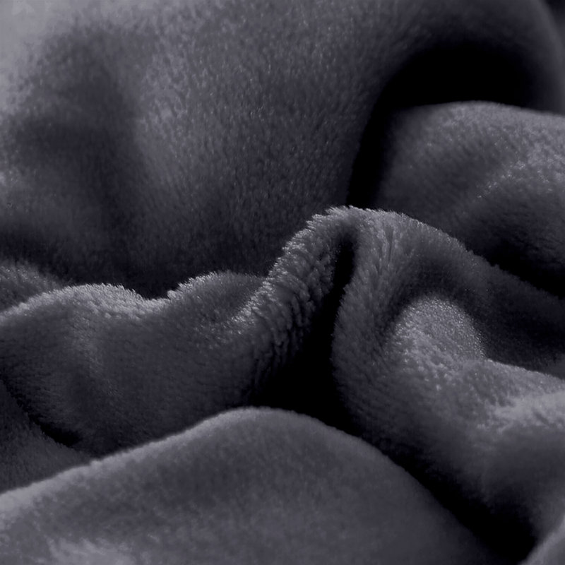 Sherpa Fleece Fur Thick Reversible Blanket Throw, 200cm x 240cm, Grey