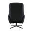 Fauteuil d'appoint en cuir fleur noir avec pivot et repose-pieds Labotina