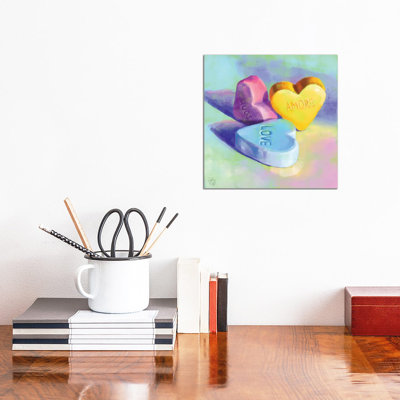 Candy Hearts - Wall Art Print - Wrapped Canvas