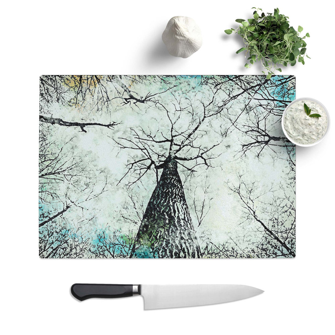 Glass Majestic Trees in Abstract Chopping Board