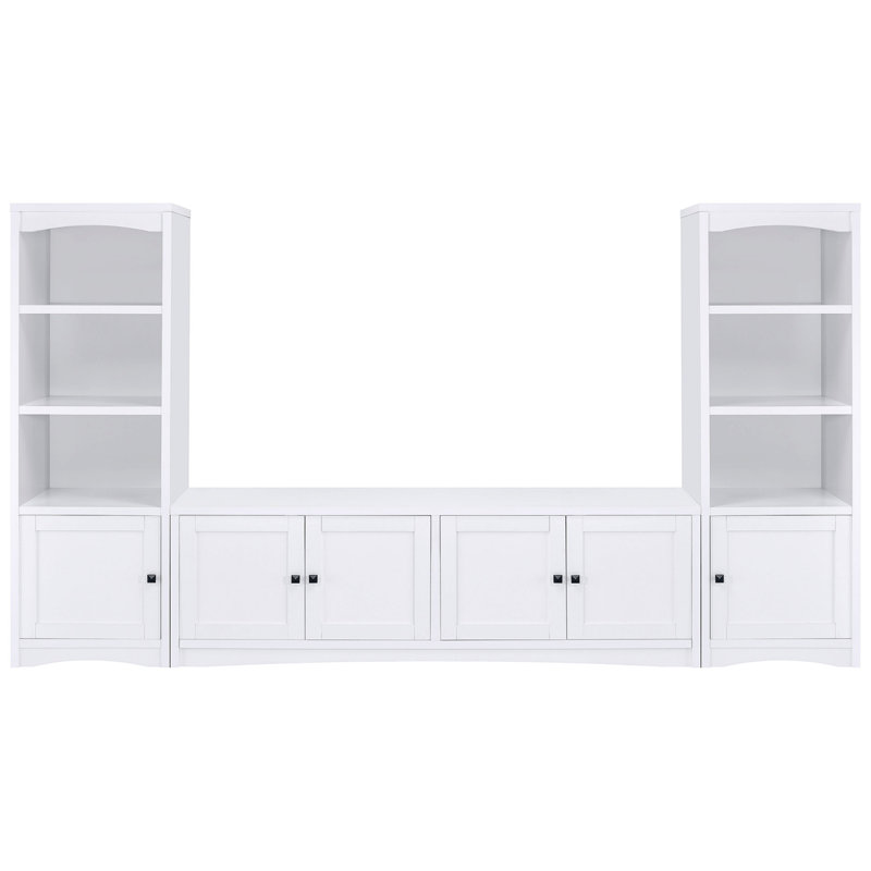 Stott 3-Shelf Engineered Wood Media Tower, White