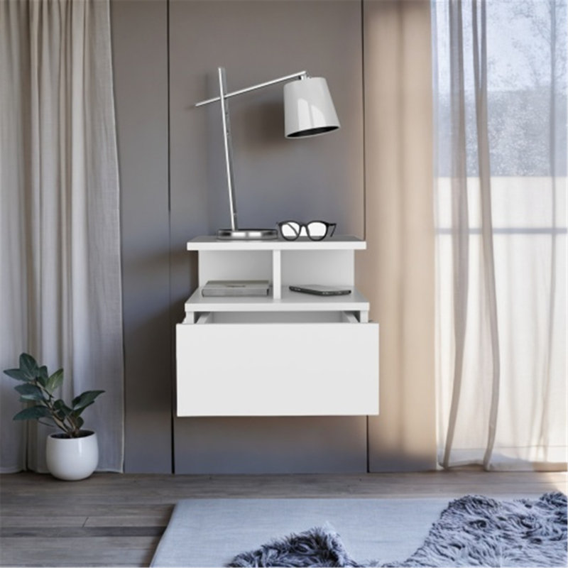 Versatile Wall-Mounted Nightstand with Smart Storage and Stylish Design
