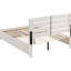 Lit très grand Eastern en ton blanc bord de mer, tête de lit à lattes, deux tiroirs, placage à gratter, plateforme pour chambre à coucher avec tête de lit et apparence de bois manufacturé, apparence de centre de table