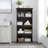 4 Tier Glass Display Cabinet Storage, Curio Cabinet With Flip Up Glass Doors, Collectors Showcase Toy Figure Organizers Rack, Bookcase-1360656020