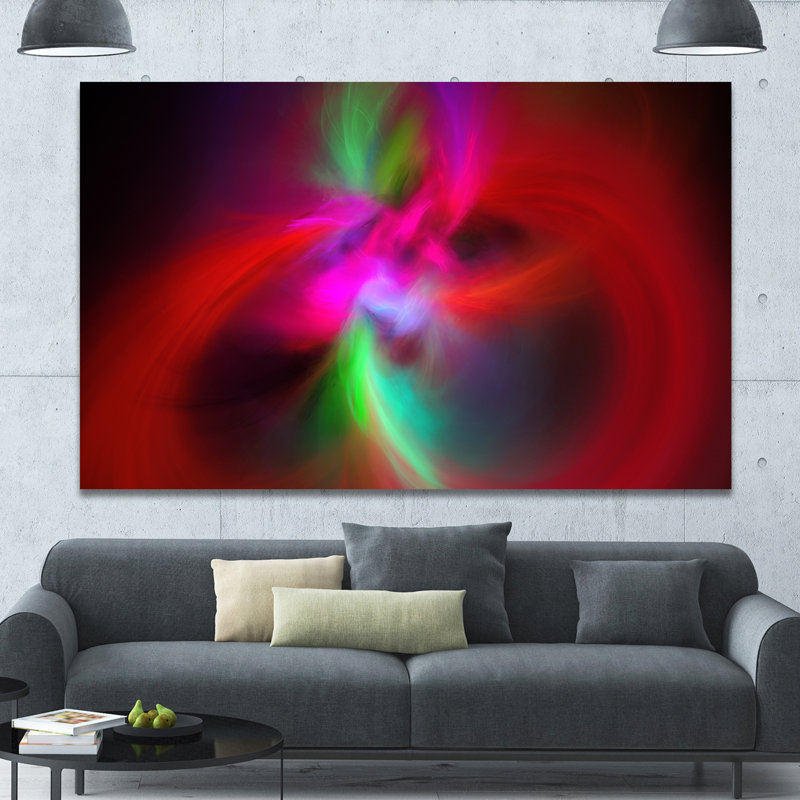«Red Spiral Kaleidoscope», impression sur toile tendue, H 20 po x l 20 po x P 1 po