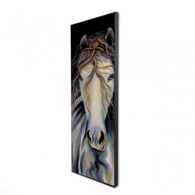 "Cheval abstrait avec crinière bouclée" sur toile