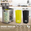 Poubelle double 2 x 8 gallons avec double couvercle CAPHAUS, 2 compartiments, noir / argent-114342091-124434845