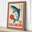 Leaping Salmon Art Deco - Wrapped Canvas-1787857921-1787857927