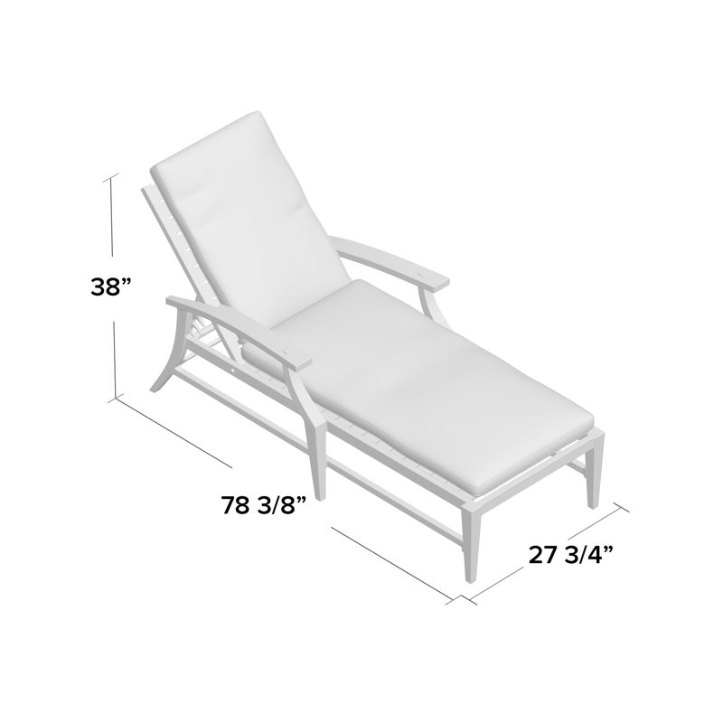 Croquet Aluminum Chaise - Mahogany, Mahogany, Dove Sunbrella® Linen, Welt