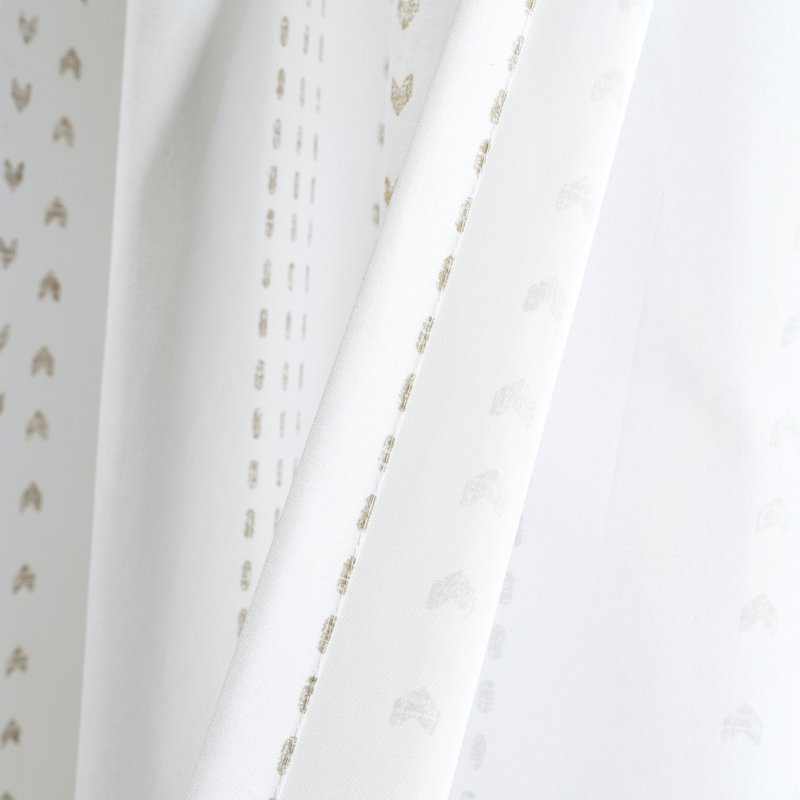 Panneaux de rideaux semi-transparents, L 52 po x L 95 po, Taupe / blanc