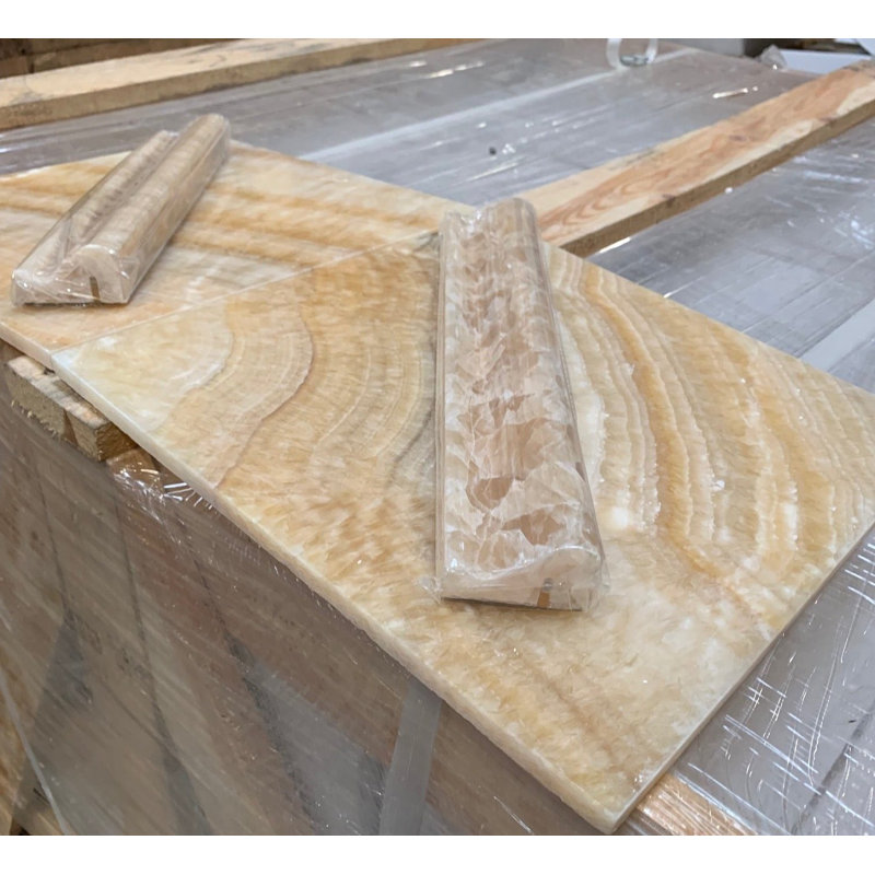 Honey Onyx 2" x 12" Crown (Mercer) Molding Onyx Look Wall Molding