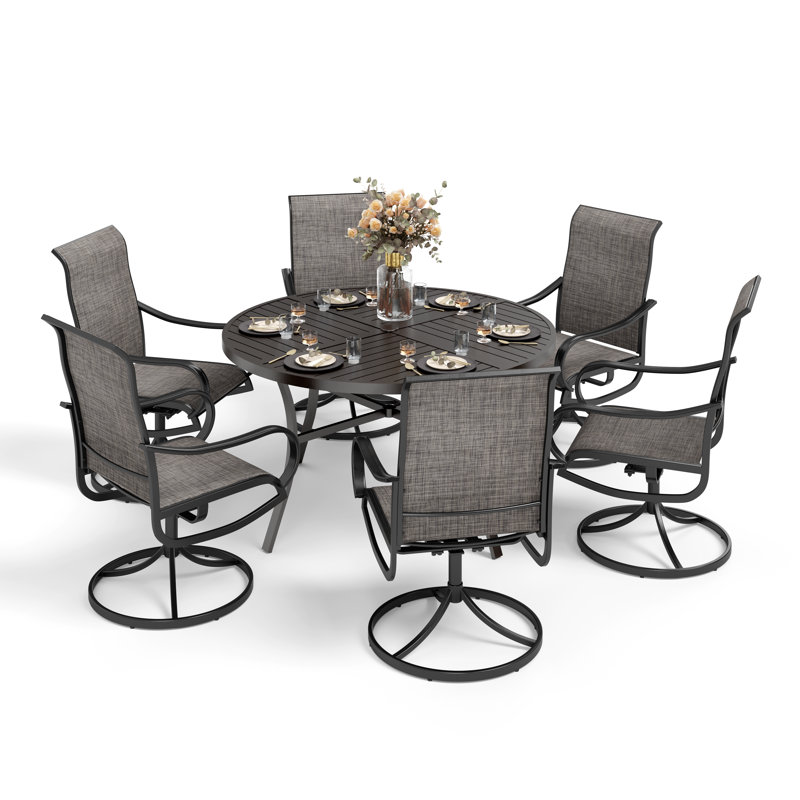 Sutiya 7-Piece Metal Patio Dining Set