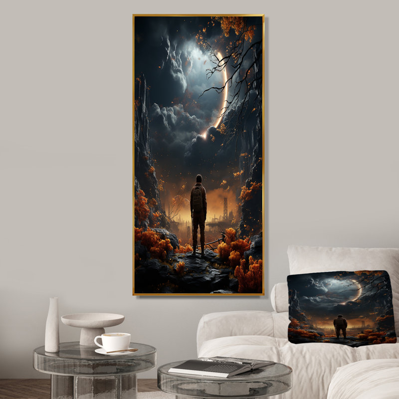 "The Black Odyssey I", H 20 po x l 12 po x P 1 po, Cadre flottant doré