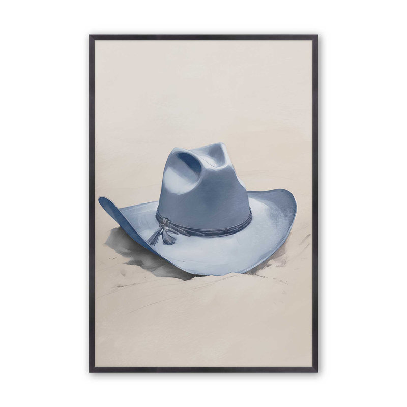 «Cowboy Essentials» en bleu II, H 25,25 po x l 19,25 po, Zinc patiné