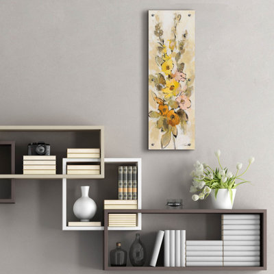  «Loose Bouquet Of Flowers 2 Light» par Silvia Vassileva, art mural en verre acrylique, 12 po x 36 po
