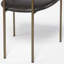 Chaise rembourrée avec accoudoirs en métal brun Parker