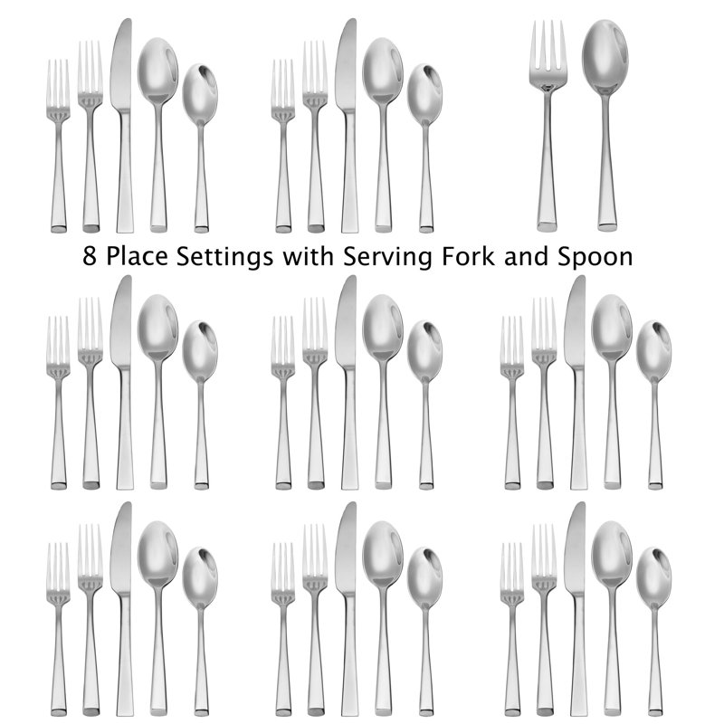 Mikasa 18.0 SS Rockford 42Pc Flatware Set, Service For 8