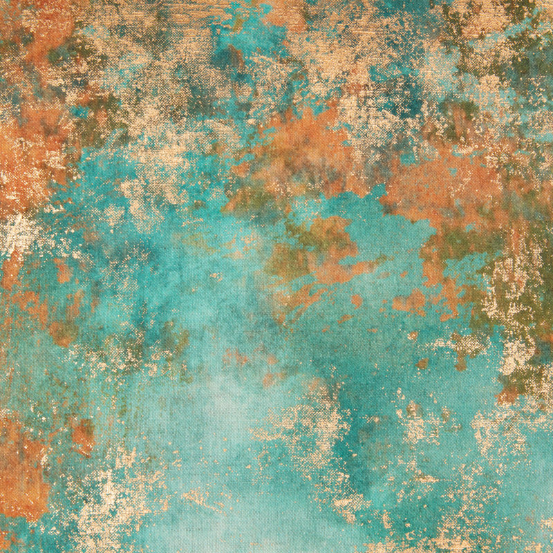 Equilibrium Abstract Linen Blend Throw Pillow, Turquoise/Copper Abstract