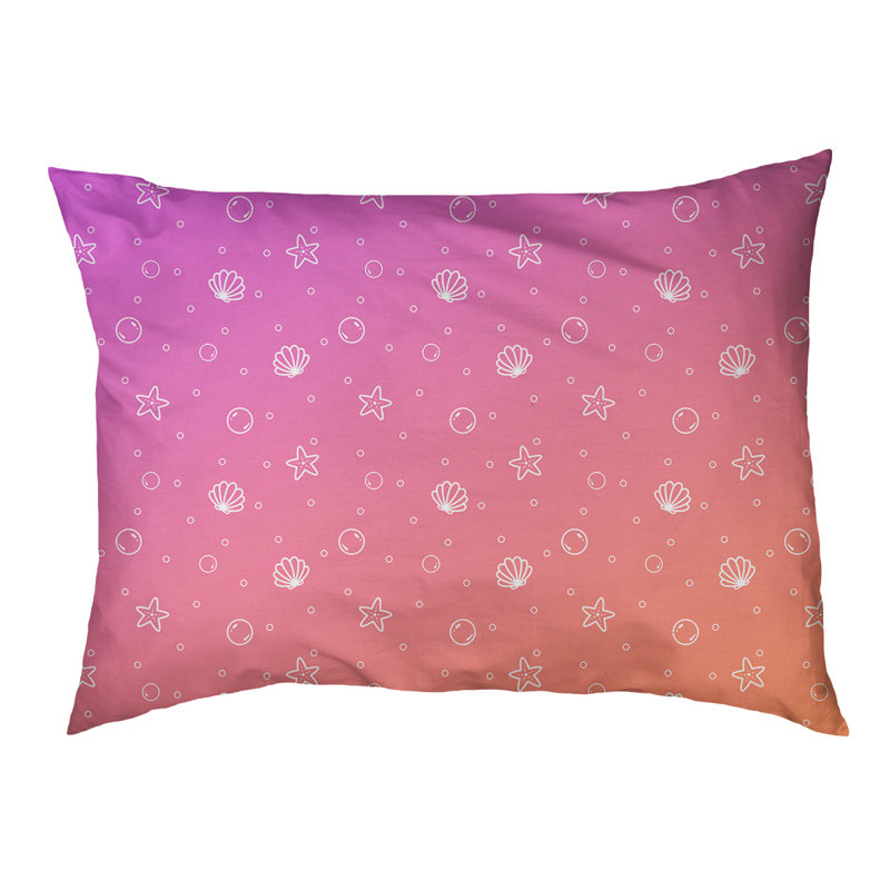 Coussin pour chien intérieur / extérieur Byrge Seashell, Moyen (l 42,5 po x P 32,5 po x H 14 po), Rose / orange