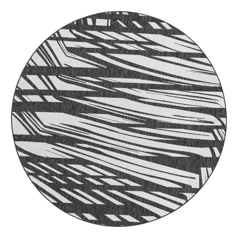 Abstract Indoor / Outdoor Rug, Round 7'10"