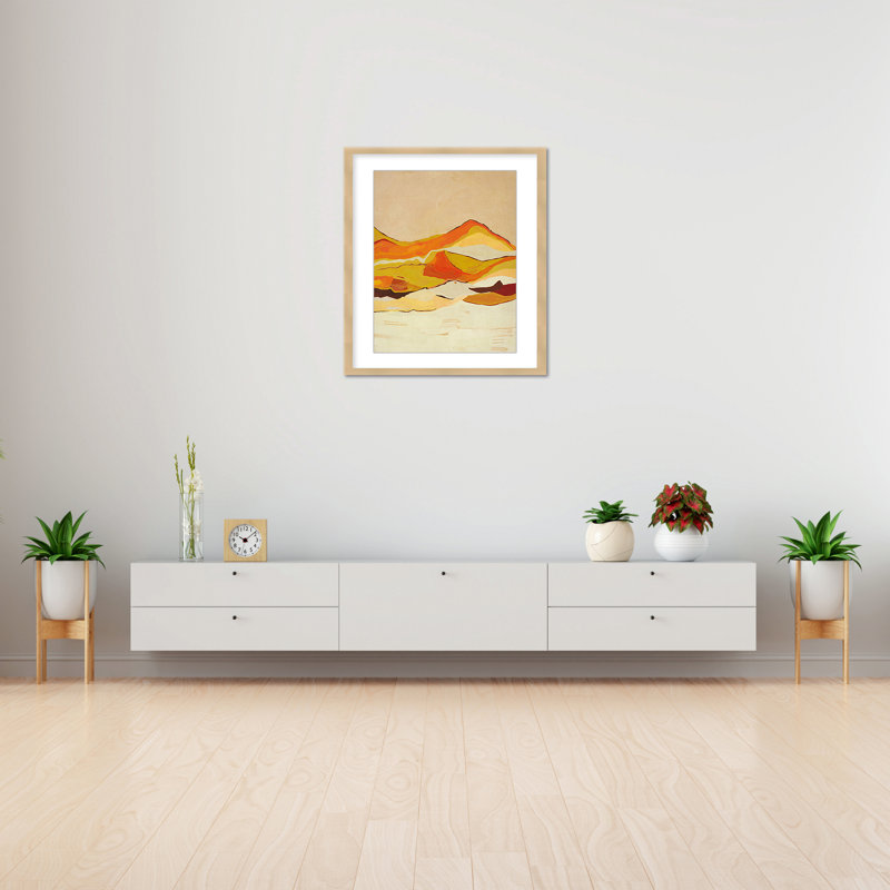 Nature Inspired Dawn's Horizon Trptych, 16" H x 16" W, Framed Matted Print, Beige