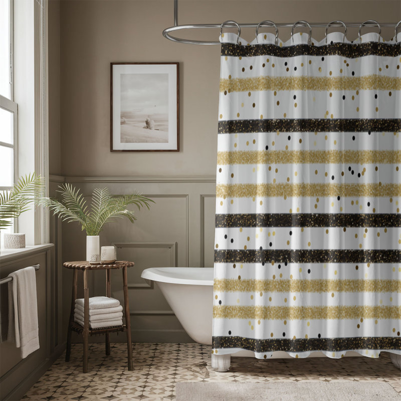 Rideau de douche Black Stripes - Premium, H 74 po x l 71 po