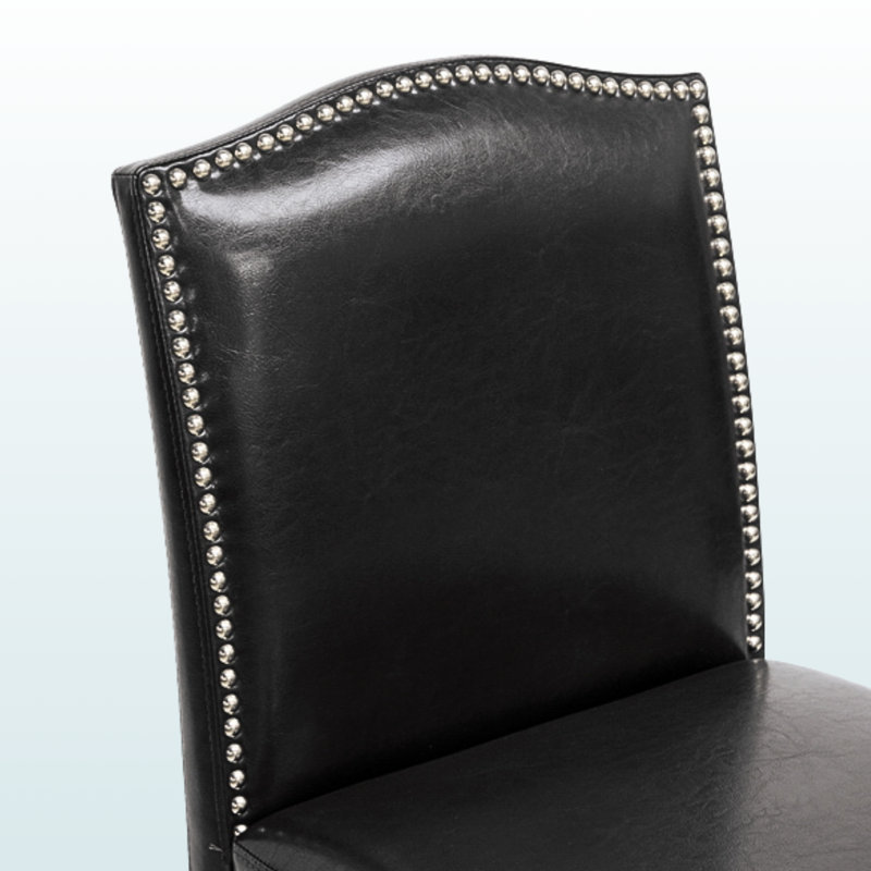 Bloom Modern Nailhead Bar Stool in Black, 44.91'' H X 18.26'' W X 21.22'' D (Set of 2), Black