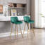2 tabourets de bar, tabouret de comptoir en velours de 30 pouces avec repose-pieds et repose-pieds dorés, siège simple haut avec sièges hauts, repose-pieds-324741962