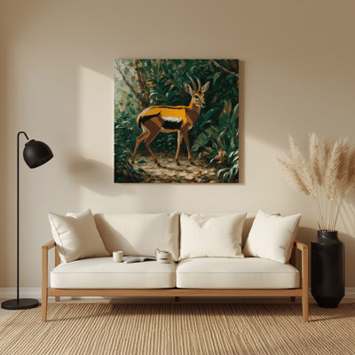 Art mural en métal faune jaune à dos jaune Duiker