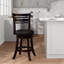 Tabouret pivotant à dossier et à lattes à hauteur de comptoir 24 po, siège en tissu-558933300-558933299