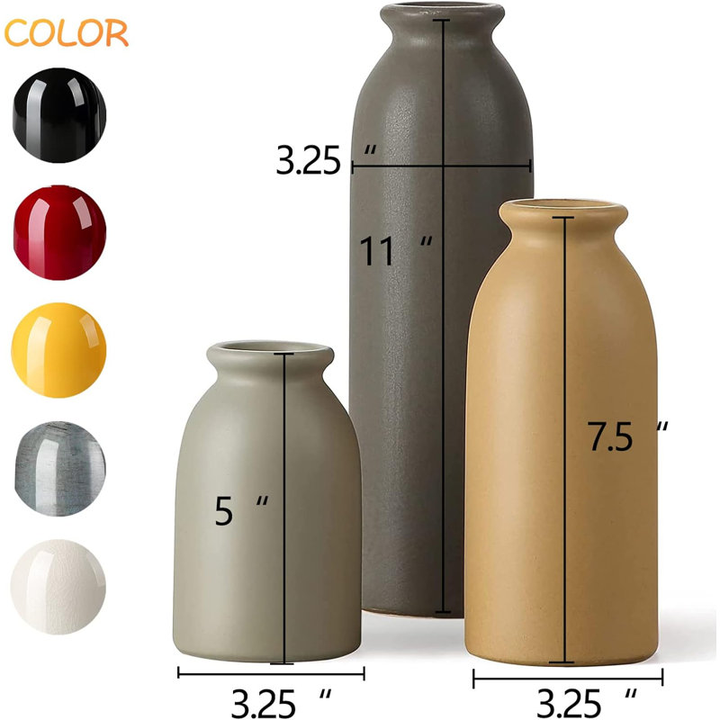 Ceramic Matte Vase, Blue/Brown
